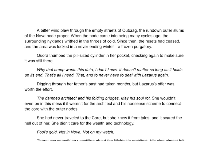 write your fiction, characters, and world lore